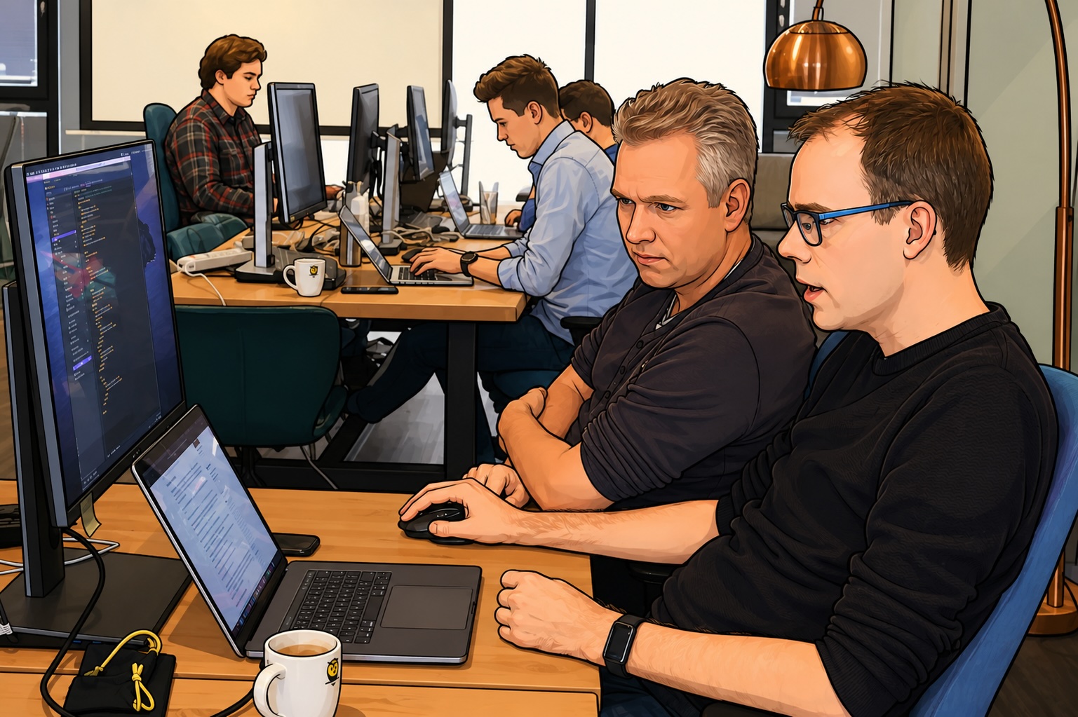Arno van den Brink at work with a colleague